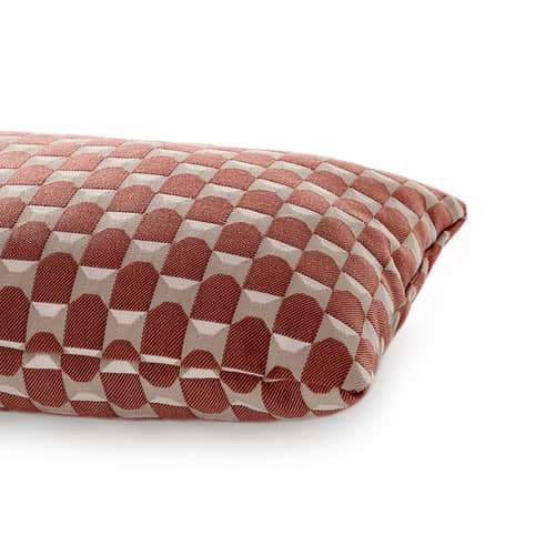 Coussin d\'extérieur Liberty tissu rouge / 45 x 32 cm - Kartell - Rouille (Liberty Obi Check) -  Ouate, Tissu outdoor