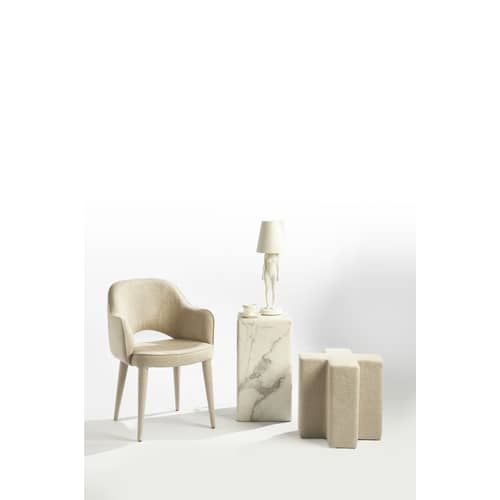 Fauteuil rembourré Cosy tissu beige - POLSPOTTEN - Ecru - Métal, Mousse, Tissu polyester