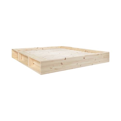 Lit double Ziggy / Pour matelas 160 x 200 cm - Rangements intégrés - KARUP DESIGN - Pin clair - Pin massif certifié FSC