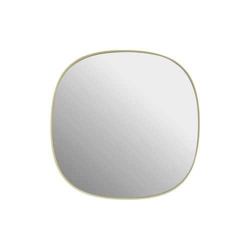 Miroir mural Framed XS métal jaune / 40 x 40 cm - Muuto - Jaune clair - Acier thermolaqué, Verre