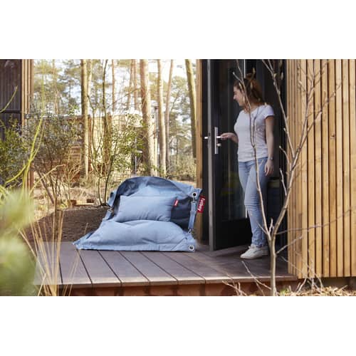 Pouf d\'extérieur Buggle-up Outdoor / Sangles ajustables - Tissu Olefin - Fatboy - Gris tonnerre -  Micro-billes EPS, Tissu oléfine