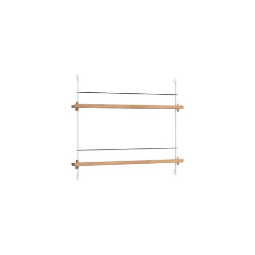 Regal Magazine Shelving – MS.65.1 holz natur / für Bücher und Zeitschriften - B 85 x H 73 cm - MOEBE - Eiche natur / Weiß - MDF Eichenfurnier, Stahl