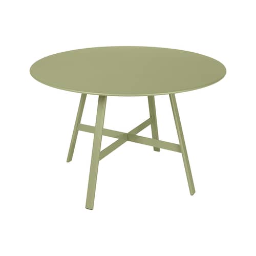 So’O Round table metal green / Ø 117 cm - 6 personnes - Fermob - Vert tilleul - Steel