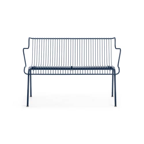 South Bench with backrest metal blue / L 120 cm - Konstantin Grcic, 2024 - Magis - Midnight blue - Steel
