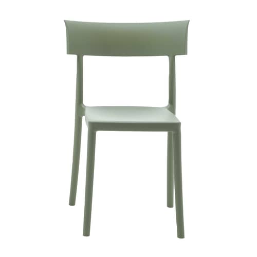 Catwalk Stacking chair plastic material green / Recycled - Matte soft-touch finish - Kartell - Matte sage green - Recycled thermoplastic technopolymer