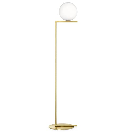 Stehleuchte IC F1 glas metall / H 135 cm - Flos - Messing - geblasenes Glas, Stahl