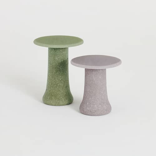 Table d\'appoint Babar verre violet / Ø 42 x H 41 cm - 100% recyclé / Fait main - Glas Italia - Lavande - Verre recyclé