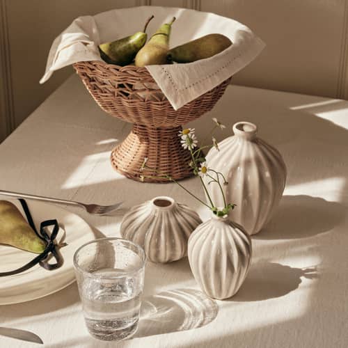 Set de 3 mini vases Amalie céramique gris - BROSTE COPENHAGEN - Gris - Céramique émaillée