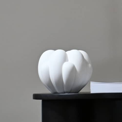 Vaso Bloom Mini ceramica bianco / Ø 35 x H 27 cm - 101 COPENHAGEN - Bianco - Calcestruzzo fibrorinforzato, Ceramica