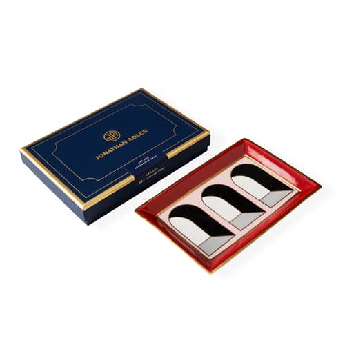 Coupelle Arcade céramique rouge / Vide-poche - 18 x 12 cm - Jonathan Adler - Arcade / Rouge & rose - Porcelaine
