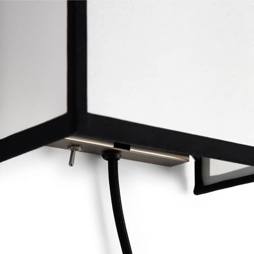 Applique avec prise Ava Square - Hay - Blanc & noir - Papier ECOPET, Tissu