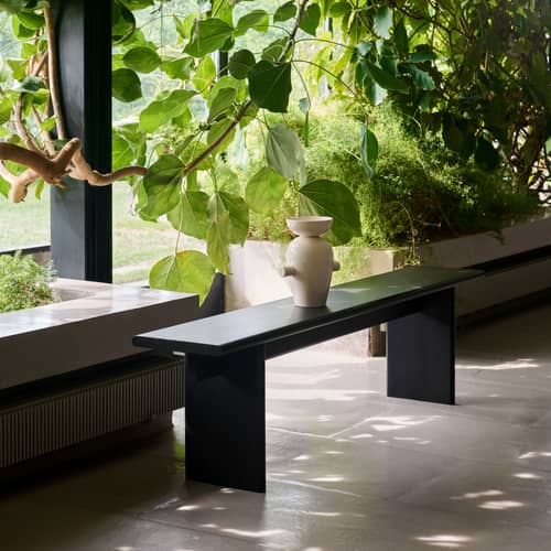Banc Ita OS5 / L 170 cm - &tradition - Chêne teinté foncé - MDF placage chêne
