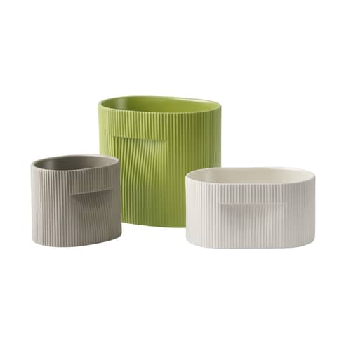 Blumentopf Ridge keramik grün / B 26,5 x T 19,2 x H 24 cm - Muuto - Grün - Terrakotta