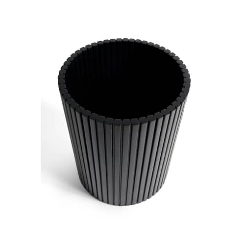 Cestino per la carta Roller Max legno nero / Mogano - Ø 28 x H 35 cm - Ethnicraft - Roller Max / Nero - Mogano massiccio tinto