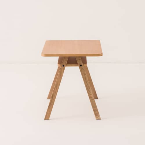 Growing Green Children\'s desk natural wood / 70 x 45 x H 50 cm - NOBODINOZ - Natural oak - Plywood, Solid oak