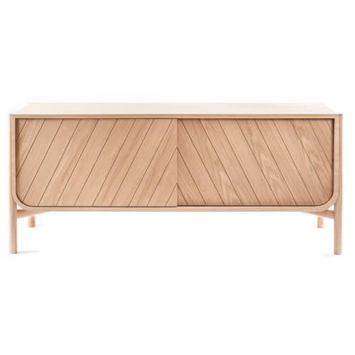 Marius Dresser natural wood Low - L 185 x H 65 cm - Hartô - Natural oak - MDF veneer oak, Solid oak