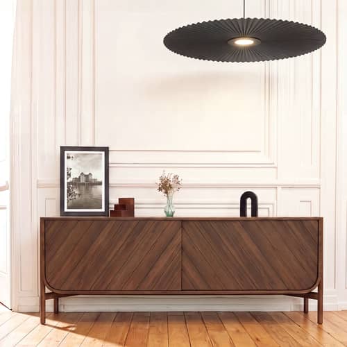 Marius Dresser wood brown / TV stand - L 185 x H 65 cm - Hartô - Walnut stained oak - MDF veneer oak, Tinted oak wood