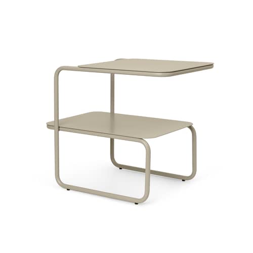 Level End table metal beige / 55 x 35 x H 45 cm - Ferm Living - Cashmere beige - Powder-coated steel