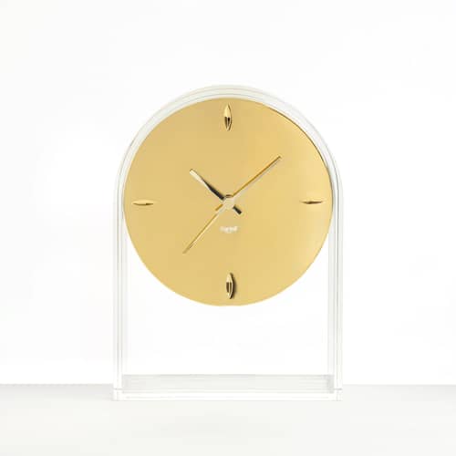 Horloge à poser L\'Air du temps plastique or transparent / H 30 cm -  Eugeni Quitllet, 2017 - Kartell - Or / Cristal - Technopolymère thermoplastique