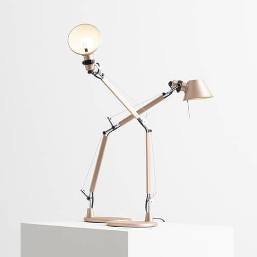 Lampe de bureau Tolomeo Micro métal cuivre / 1987 - Edition spéciale - Artemide - Cuivre anodisé (effet brossé) - Acier, Aluminium