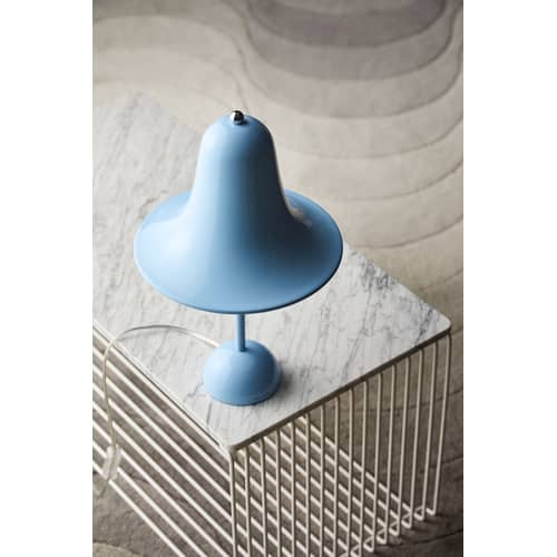 Lampe de table Pantop métal bleu / Ø 23 cm - Verner Panton (1980) - Verpan - Bleu clair (brillant) - Métal peint