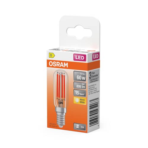 Mini Tube T26 LED bulb E14 glass transparent / 5.9W (= 60W) - Warm white - Osram - 60W (5,9W LED) / Transparent - Glass