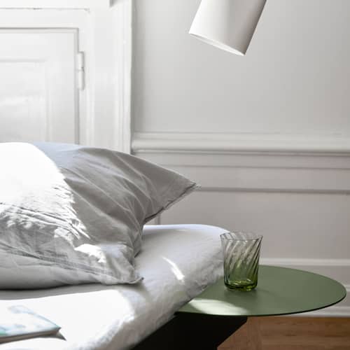  Convertible kids bed metal green with night table / For mattresses 90 x 180 to 210 cm - MOEBE - Pine green - Steel