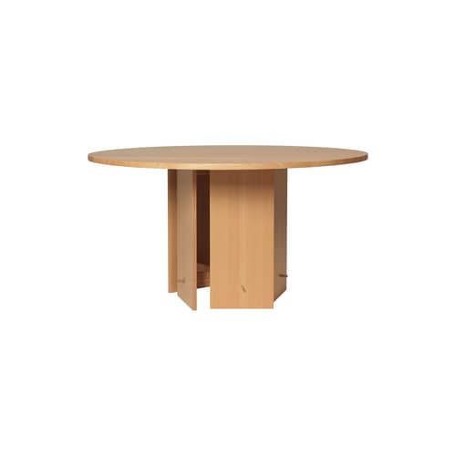Aukko Round table natural wood / Ø 140 cm - Ferm Living - Douglas Fir Fir-tree - Douglas fir veneer, Oiled solid Douglas fir