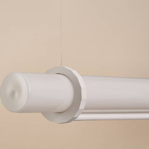 Sospensione In Fine LED vetro bianco / L 105 cm - DCW éditions - Bianco - Alluminio, Vetro