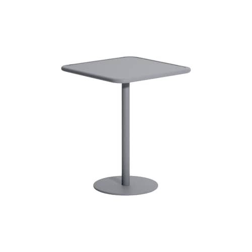 Week-end Square table metal grey / 60 x 60 cm - Aluminium - Petite Friture - Stone grey - Aluminium