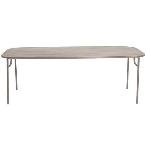 Table rectangulaire Week-end métal beige / 220 x 85 cm - Aluminium - Petite Friture - Dune - Aluminium