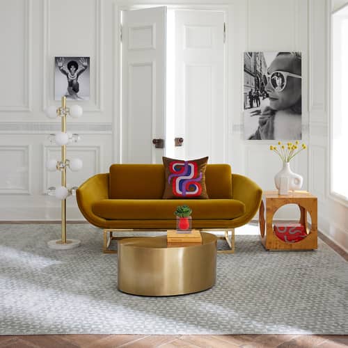 Tavolino Brass Kidney Small metallo oro / 76 x 45 x H 33 cm - Jonathan Adler - Ottone d\'oro - Acciaio placcato ottone