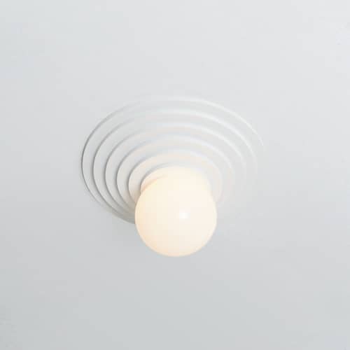 Wandleuchte Lolo plastikmaterial weiß / EPS-Schaumstoff & Glas Ø 30 cm - Axel Chay - Weiß - Expandierter Schaum, Glas