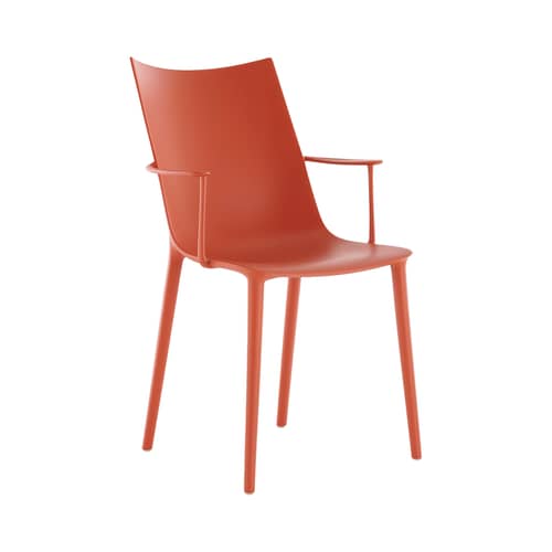 Chaise H.H.H plastique orange / Soft touch - Recyclé - Kartell - Orange mat (soft touch) - Technopolymère thermoplastique recyclé