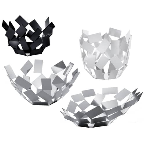 Corbeille La Stanza dello Scirocco métal blanc / Ø 24 x H 6 cm - Mario Trimarchi, 2009 - Alessi - Blanc - Acier inoxydable