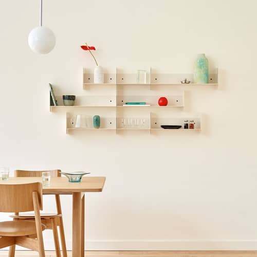 Étagère Pli métal blanc / L 20 x P 15 cm - TIPTOE - Blanc crème - Acier thermolaqué