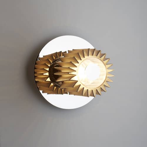 Applique In the sun Small    / Plafonnier - Ø 19 cm - DCW éditions - Chromé / Maille or - Acier, Aluminium, Verre