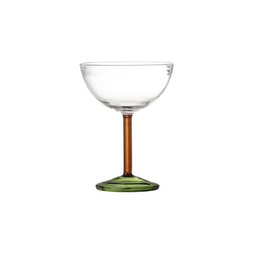 Coppa da champagne Martine vetro verde / 230 ml - Bloomingville - Arancione e Verde - Vetro