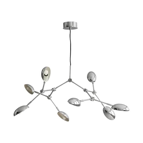 Pendelleuchte Drop Mini metall silber / 111 x 78,5 x H 54 cm - Modulierbar - 101 COPENHAGEN - Verchromt - Aluminium