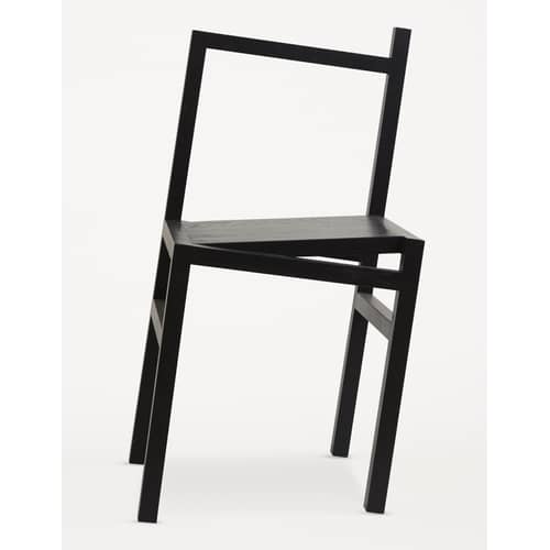 Stuhl 9.5° holz schwarz / optische Täuschung - Frama  - Schwarz - getönte Esche