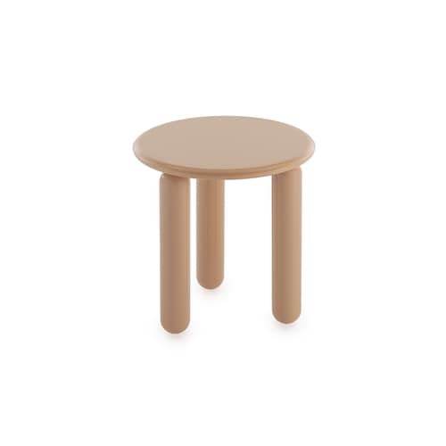 Table basse Undique Mas / Ø 48 x H 51 cm - Patricia Urquiola, 2023 - Kartell - Beige poudré - Hêtre laqué, MDF laqué