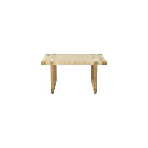 Table Bench Bench cane & fibres natural wood / Coffee table - 69 x 46 cm / Børge Mogensen, 1958 - CARL HANSEN & SON - 69 x 46 cm / Oak & natural rattan - Natural rattan, Oiled solid oak
