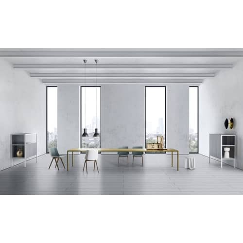 Tabouret Sag plastique blanc / Table H 44 cm - Assise polyuréthane / Nendo, 2016 - MDF Italia - Blanc - Polyuréthane