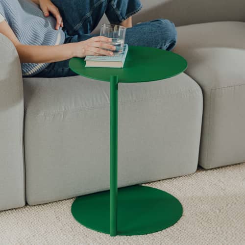 Tavolino d\'appoggio Ande metallo verde / Ø 40 x H 55 cm - NOO.MA - Anguria Verde - Acciaio riciclato