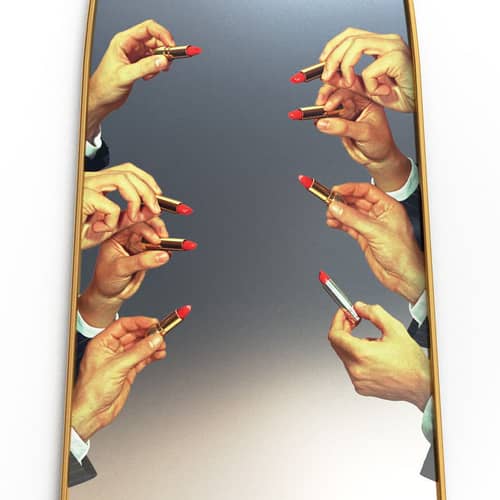 Seletti Toiletpaper Mirror - multicoulered gold | Made In Design UK