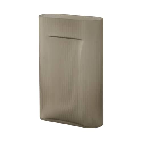 Vase Ridge verre marron / L 31 x H 48,5 cm - Muuto - Taupe dépoli - Verre dépoli soufflé bouche