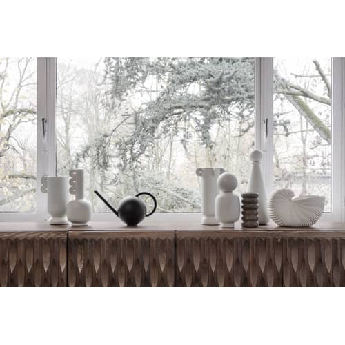 Vase Shell céramique blanc / Coquillage - 31 x 15 x H 21 cm - Ferm Living - Blanc cassé - Grès