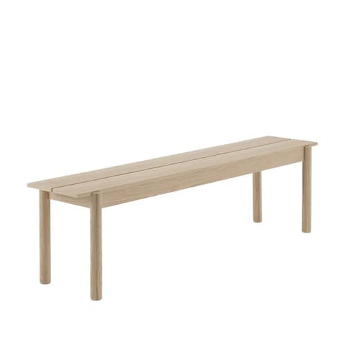 Banc Linear WOOD bois naturel / L 170 cm - Muuto - L 170 cm / Chêne - Chêne massif, Contreplaqué de chêne