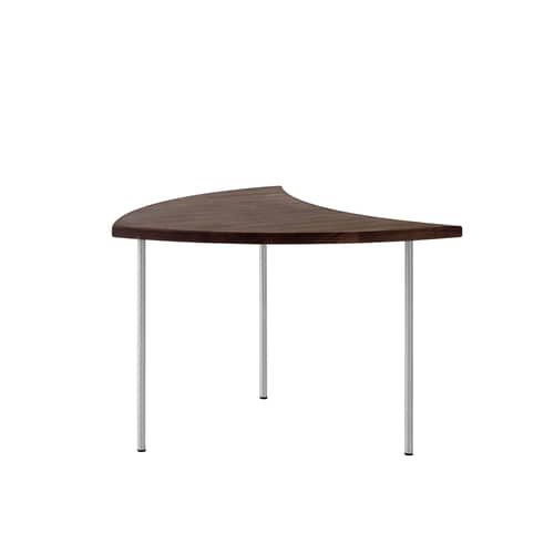 Beistelltisch Pinwheel HM7 (1953) holz natur / 65 x 65 cm - &tradition - Nussbaum / Stahl - Nussbaum massiv, rostfreier Stahl
