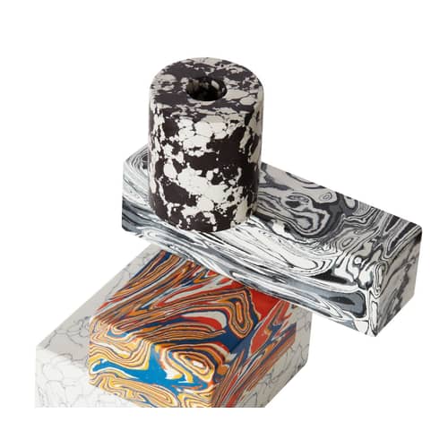 TOM DIXON Swirl Multi 大理石 キャンドルスタンド Tom Dixon Swirl Multi Candelabra - white multicoulered black